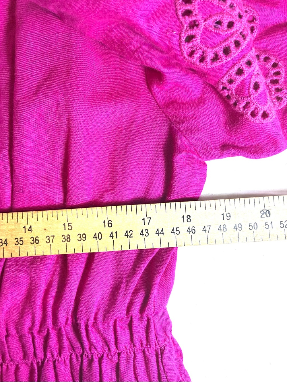 INC International Concepts Magenta Smocked V-Neck Puff Sleeve Dress Size Large - Picture 7 of 11